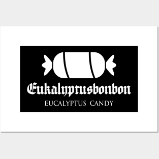 Eukalyptusbonbon﻿ (eucalyptus candy) text typography with candy icon Posters and Art